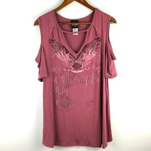 Harley Davidson cold shoulder top